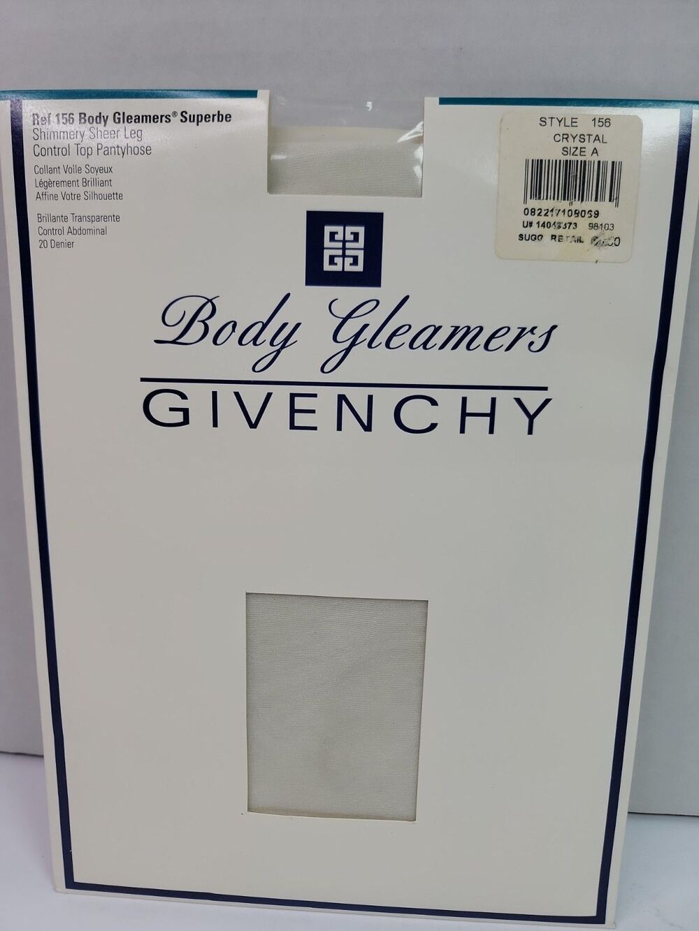 Vintage Givenchy Body Gleamers Superbe Pantyhose Crystal Size A 20 Denier NOS
